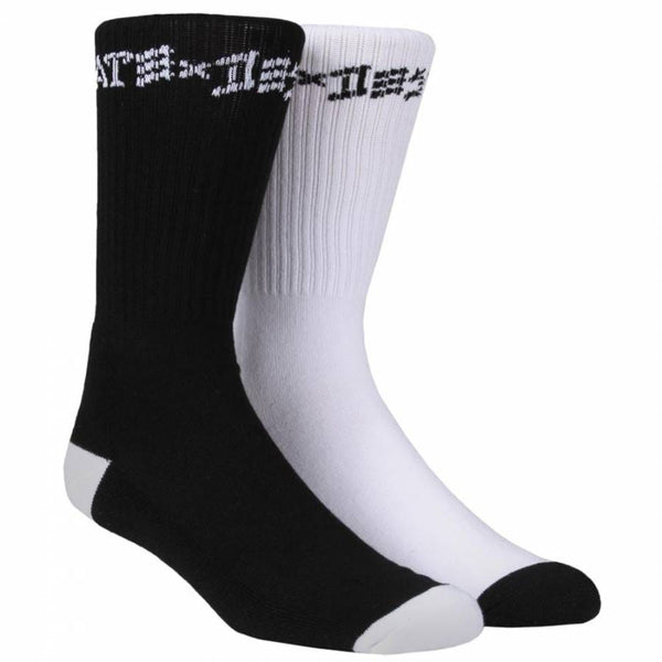 Thrasher Skate X Destroy 2er Pack Socks White Black