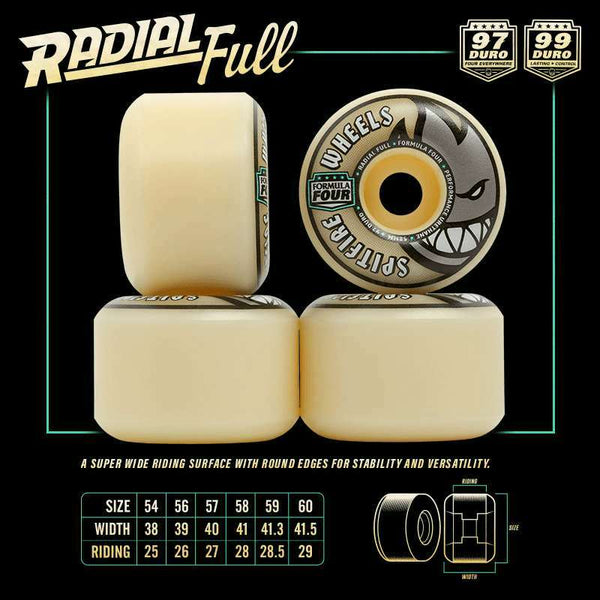 Spitfire Gördeszka Kerék Formula Four RADIAL FULL 97D; 54 MM