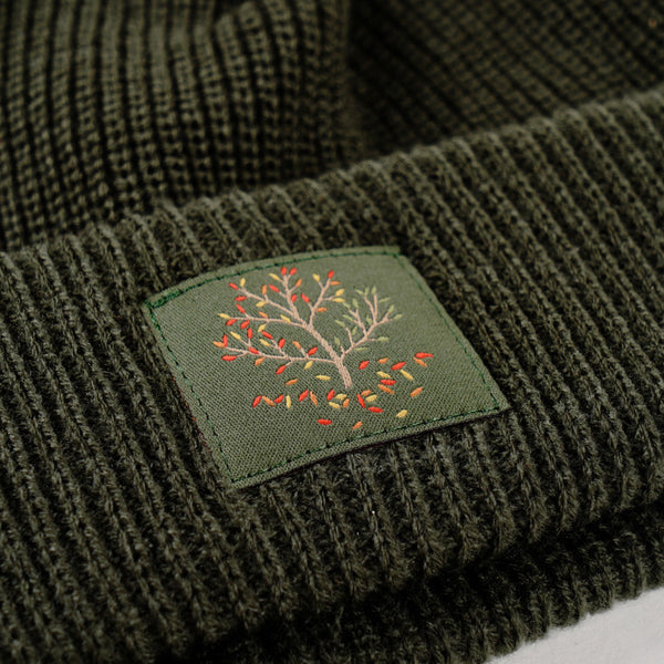 Magenta Tree Beanie Khaki