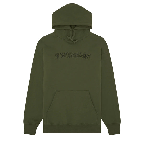 Fucking Awesome Outline Stamp Hoodie Olive