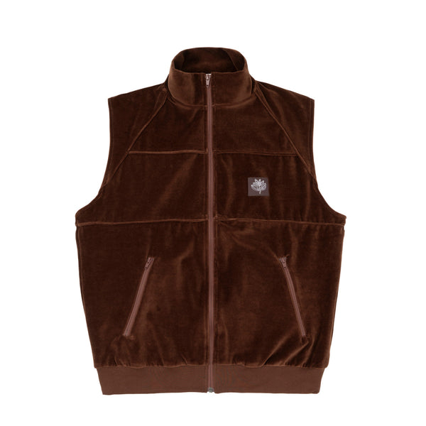 MAGENTA Velvet Track Vest Chocolate