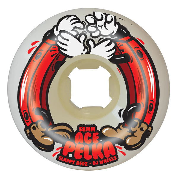 OJ WHEELS Double Duro Ace Pelka Slappy Redz White 101A/95A; 58 mm