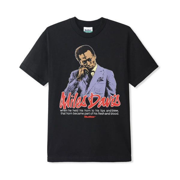 BUTTER GOODS Miles Davis Portrait Tee Black
