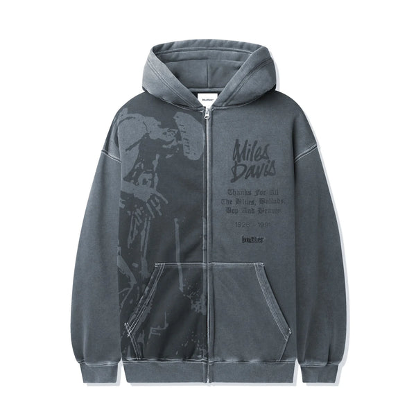 BUTTER GOODS Miles Davis Thanks Zip-Thru Hood Charcoal