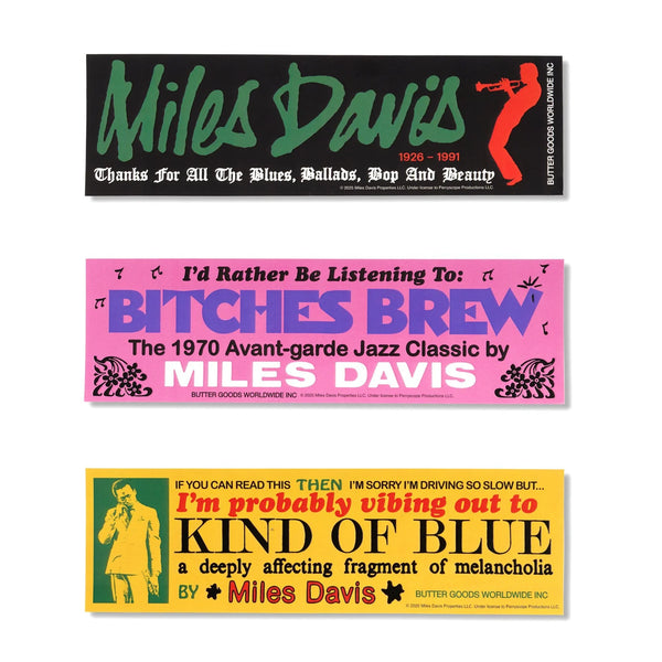 BUTTER GOODS Miles Davis Bumper Sticker Pack Multi