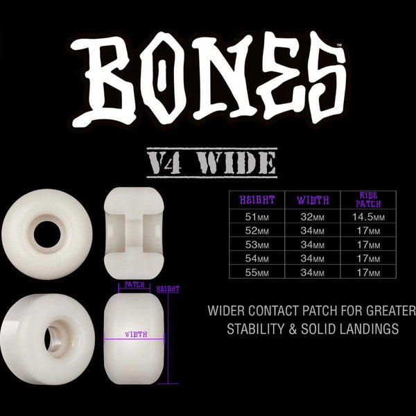 BONES Gördeszka Kerék OG Formula Mummy Skulls WIDE V4 100A; 54 MM