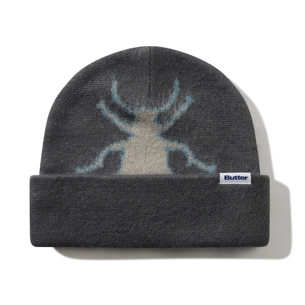 BUTTER GOODS Beetle Mohair Beanie Charcoal