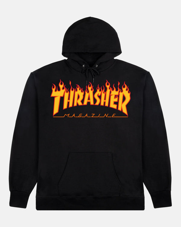 Thrasher Flame Hoodie Black