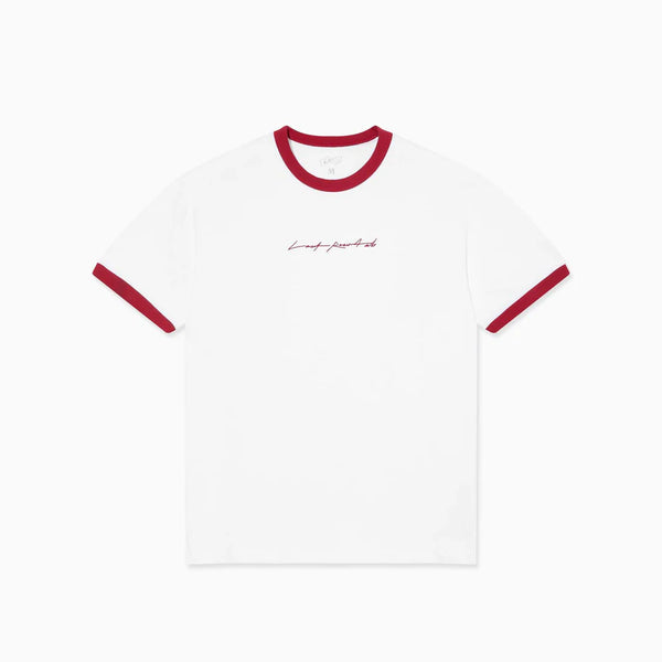 LAST RESORT AB Signature Ringer SS Tee White/Old Red