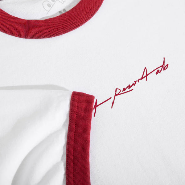 LAST RESORT AB Signature Ringer SS Tee White/Old Red
