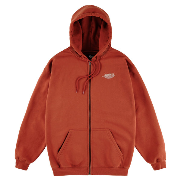 MAGENTA BOTANIC ZIPPED HOODIE ORANGE