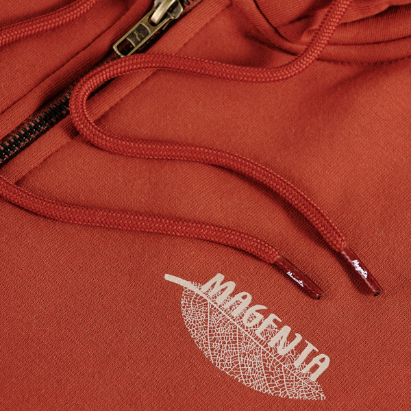 MAGENTA BOTANIC ZIPPED HOODIE ORANGE