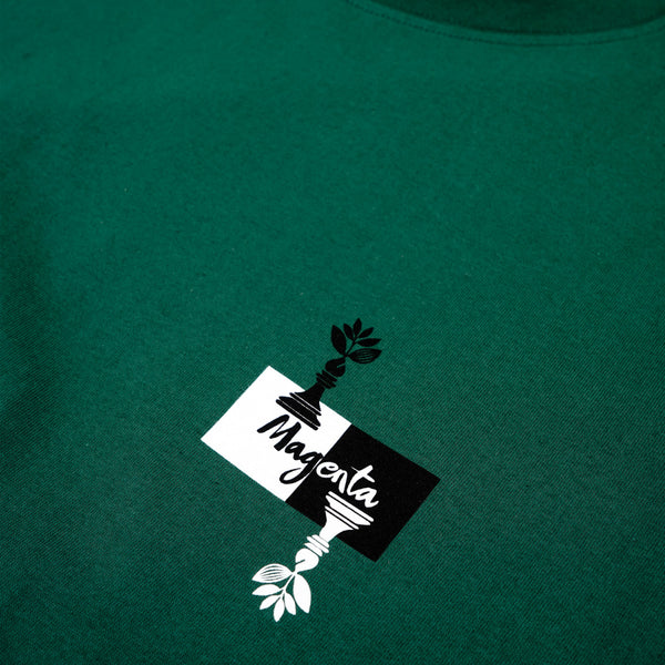 MAGENTA CHESS TEE GREEN