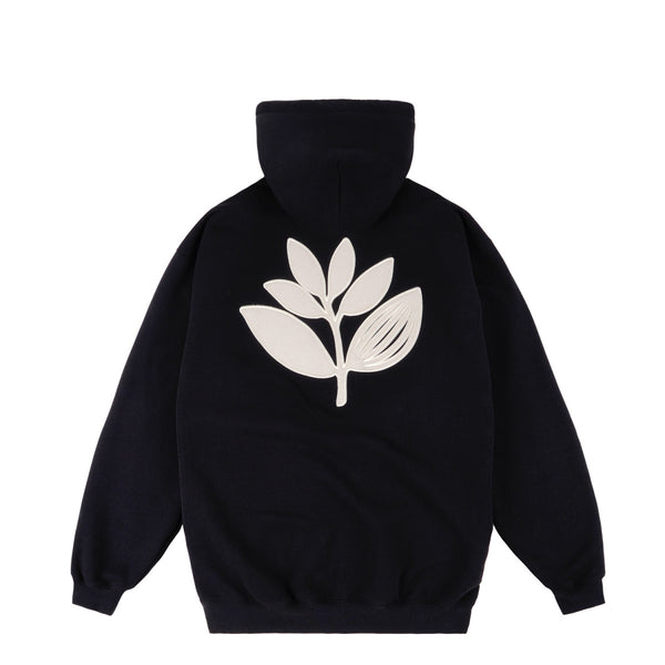 MAGENTA CORD PLANT HOODIE BLACK