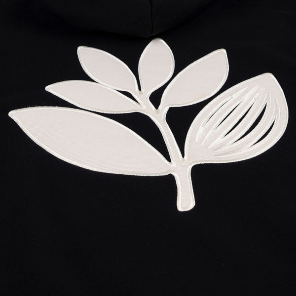 MAGENTA CORD PLANT HOODIE BLACK