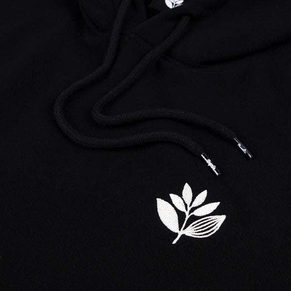 MAGENTA CORD PLANT HOODIE BLACK