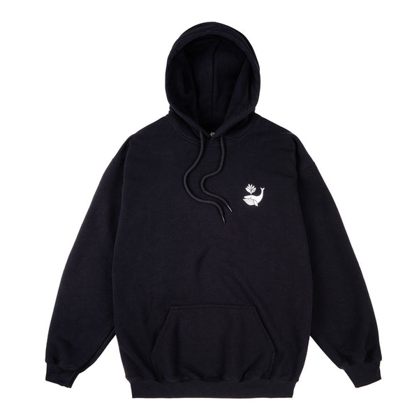 MAGENTA WHALE PLANT HOODIE BLACK