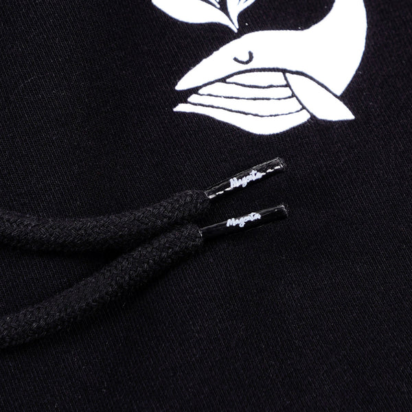 MAGENTA WHALE PLANT HOODIE BLACK
