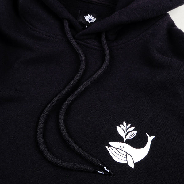 MAGENTA WHALE PLANT HOODIE BLACK