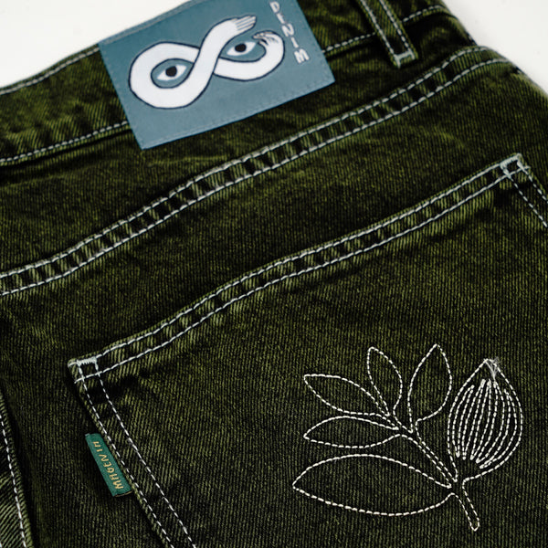 MAGENTA OG Denim Long Shorts - Dyed Green