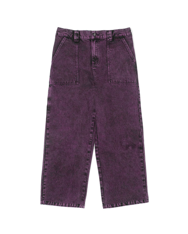 POETIC COLLECTIVE Painter Pants Purple Acid Wash Denim