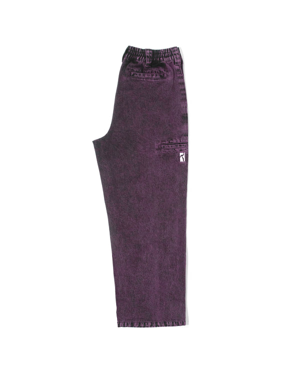 POETIC COLLECTIVE Painter Pants Purple Acid Wash Denim