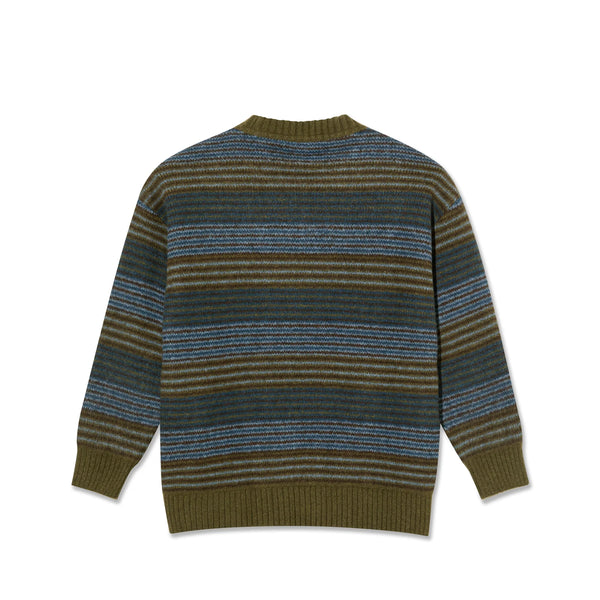 POLAR GEORGE SWEATER BLUE GREEN STRIPE