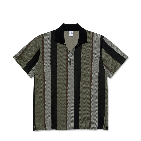 POLAR Jacques Polo Shirt Herringbone Khaki Green