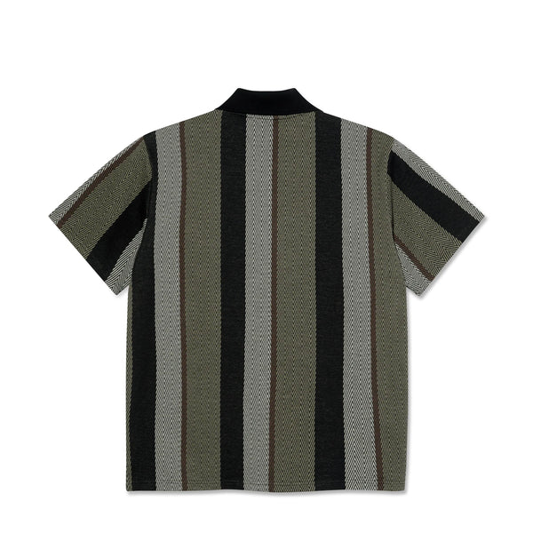 POLAR Jacques Polo Shirt Herringbone Khaki Green