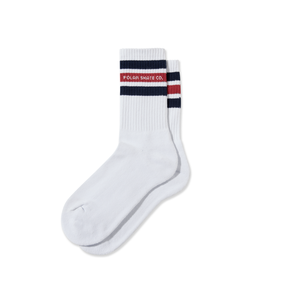 POLAR Fat Stripe Socks White/Navy/Red