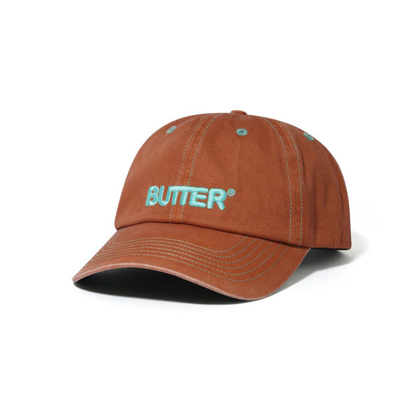 BUTTER GOODS Rounded Logo 6 Panel Cap Washed Sangria; OS