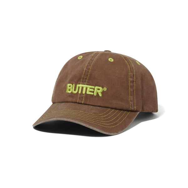 BUTTER GOODS Rounded Logo 6 Panel Cap Washed Pecan