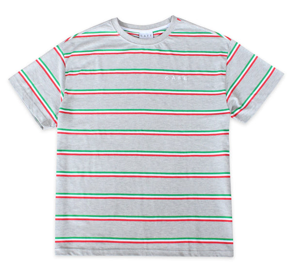 Skateboard Cafe Stripe Tee Heather/Green