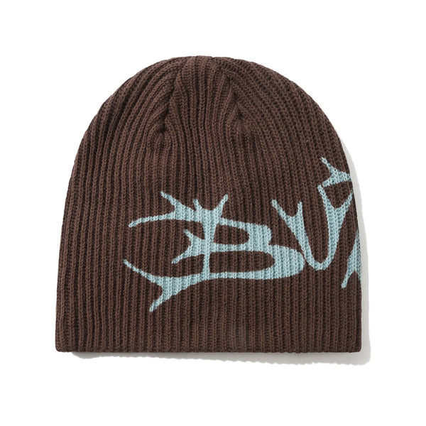 BUTTER GOODS Scrawling Skully Beanie Brown