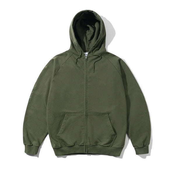 BUTTER GOODS Scrawling Zip-Thru Hood Washed Dull Army