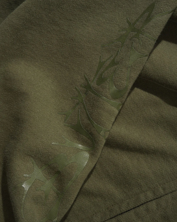 BUTTER GOODS Scrawling Zip-Thru Hood Washed Dull Army