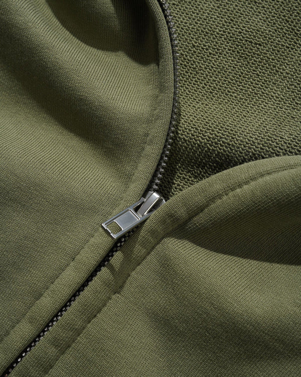 BUTTER GOODS Scrawling Zip-Thru Hood Washed Dull Army