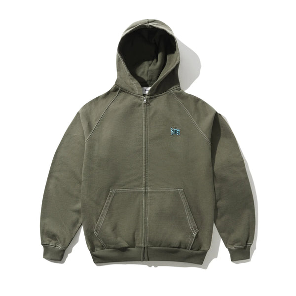 BUTTER GOODS Sketch Zip-Thru Hood Army