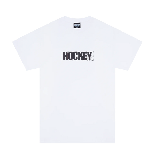 HOCKEY Sticker Logo Tee White