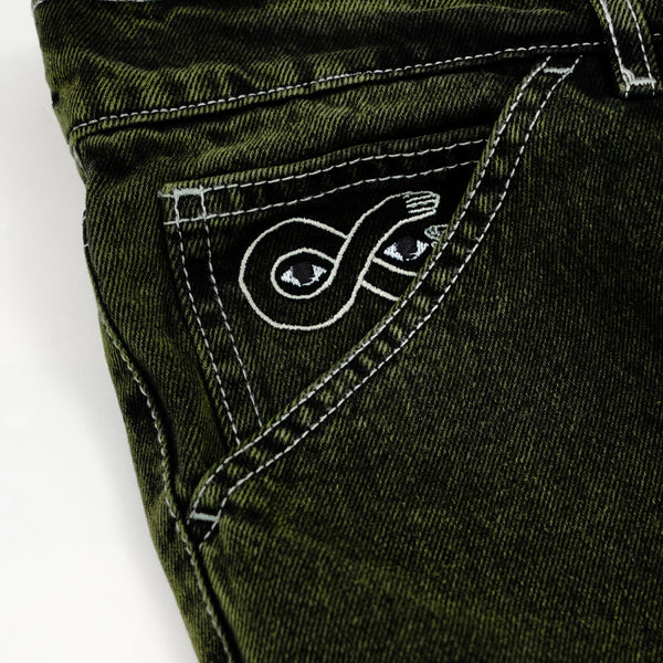 MAGENTA OG Denim Long Shorts - Dyed Green