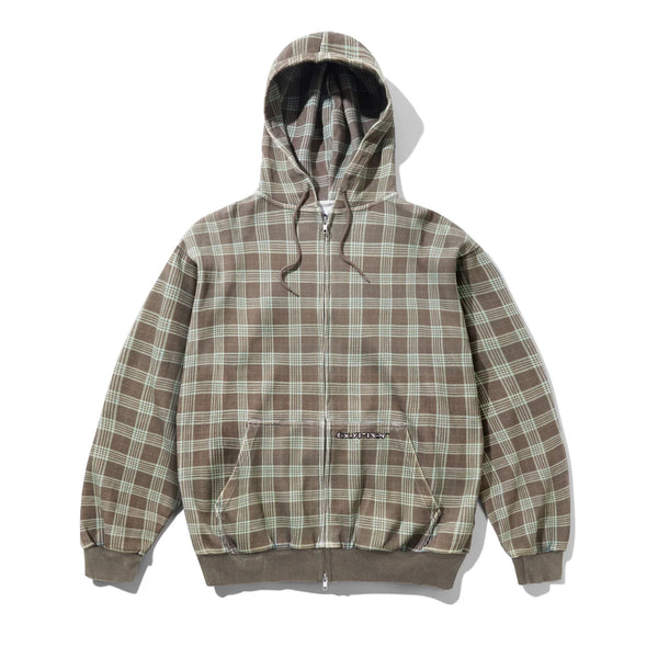 BUTTER GOODS Waffle Zip-Thru Hood Plaid