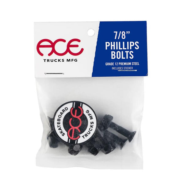 ACE TRUCKS Phillips Bolts Black; 7/8"