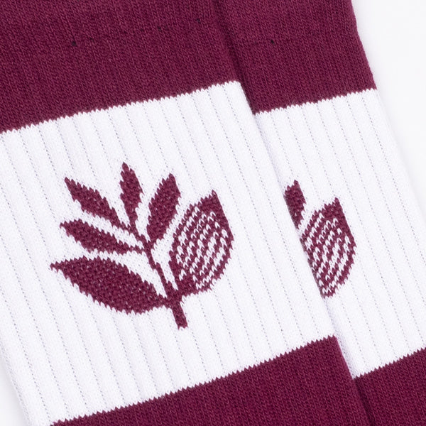 Magenta Stripe Socks Burgundy