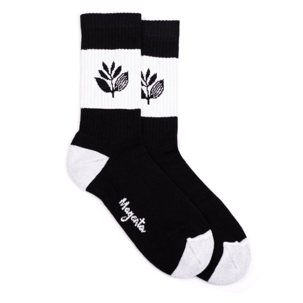 Magenta Stripe Socks Black