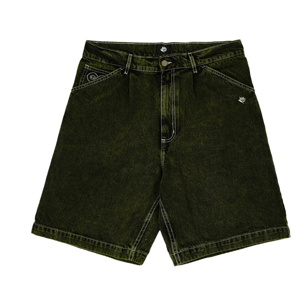 MAGENTA OG Denim Long Shorts - Dyed Green