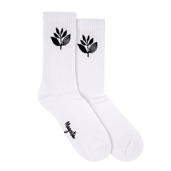 MAGENTA PLANT SOCKS WHITE/BLACK