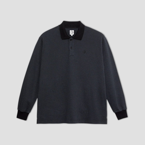 POLAR Polo LS Shirt Houndstooth Black/Grey