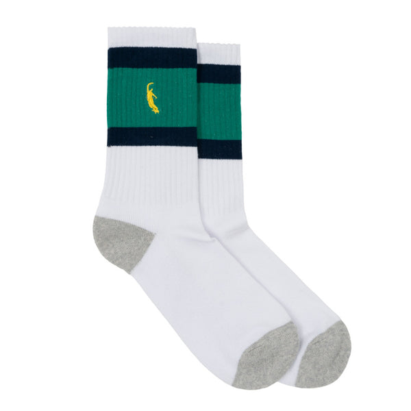 Magenta PWS Stripe Socks Green