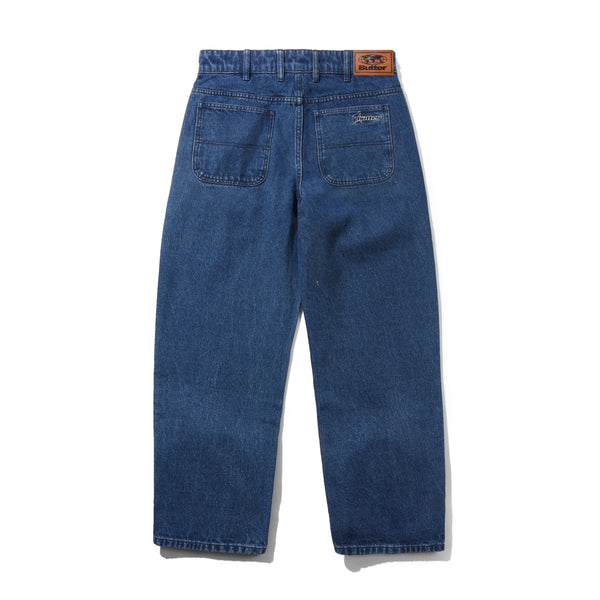 BUTTER GOODS Racer Denim Jeans Washed Dark Blue