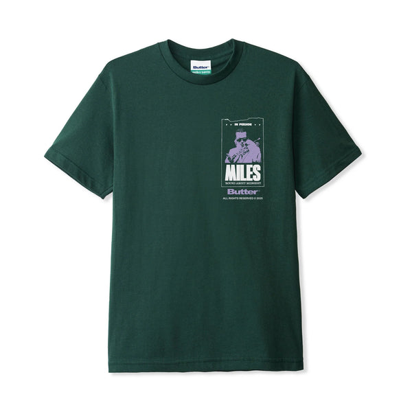 BUTTER GOODS Miles Davis Round About Midnight Tee Dark Forest